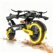 EOEOTWO Off-Road Electric Scooter For Adults, Dual Suspension All-Terrain E-Scooter, Foldable Portable Design, 10" Off-Road Tires - The Ultimate Valentine's Day Gift For Him - Yellow - View 9