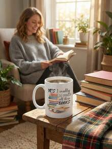 Book Lover Mug Yes I Really Do Need All These Books Novelty Coffee Mug For Woman, Mom, Dad, Sister, Friend Birthday Christmas Valentine Bookaholic Bookish Gift White Mug 11oz - White - View 4