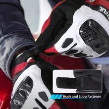 Guantes de piel de cabra de carbono para motocicleta para máxima protección y comodidad - Rojo - - Ver 7