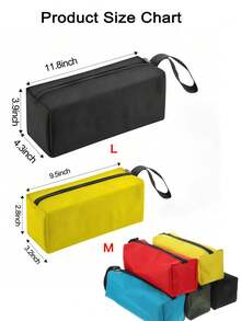 1Pc M/L Sizes Compact & Durable Tool Storage Pouch, Multi-Color Optional, Waterproof Fabric With Built-In Handle Strap, Hanging Design For Easy Access. Work Tool Storage Pouch & Space-Saving Cabinet Organizer, Compact Tool Organizer, Ideal For Workbench, Brush & Home Tool Storage, Perfect Gift For DIY Enthusiasts. - Multicolor - View 3