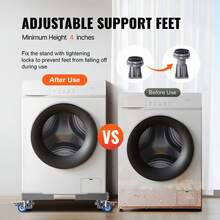 Mini Fridge Stand, 400 Lbs Load, 4 Strong Feet, 4 Locking Swivel Wheels, Washer And Dryer Pedestal, Multi-Functional Adjustable Base For Washing Machine, And Refrigerator, Universal Mobile Base - 17 - 25 Inch, 1 PC, 330 Lbs Capacity - View 5