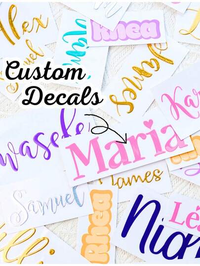 1/3 Sets Customizable Name Label Stickers, Personalized Text, Self-Adhesive Stickers Suitable For DIY Gifts, Wedding Decorations, Cups, Gift Boxes, Tiles And Glass