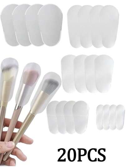 20개 메이크업 브러쉬 보호대 세트 - 먼지 보호 및 깔끔한 보관을 위한 다중 크기 플라스틱 커버, 메이크업 도구를 위한 여행 친화적인 정리함, 가정, 침실, 책상 액세서리 및 주방 카운터 디스플레이에 이상적, 브러쉬 헤드를 깨끗하고 모양을 유지, 벌어짐 방지, 가볍고 튼튼한 보호막, 재사용 가능, 대부분의 브러쉬 크기에 적합, 쉬운 장착, 일상 사용을 위한 다용도 보관 솔루션