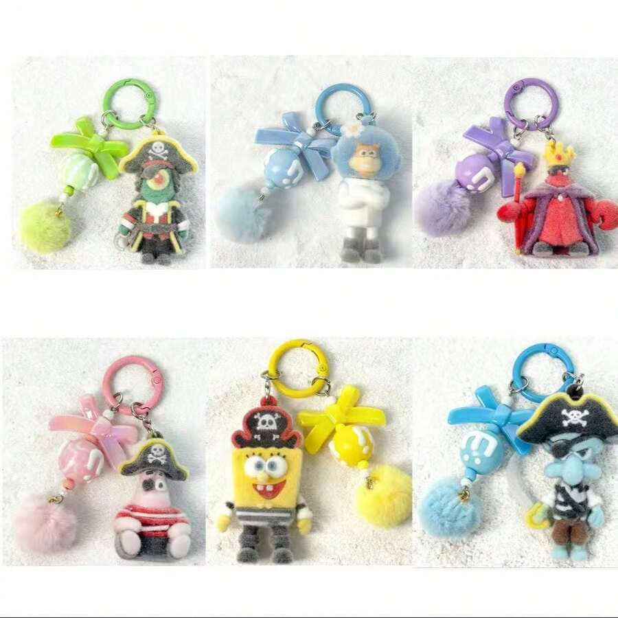 SPONGEBOB 1个海绵宝宝：深海冒险钥匙扣吊坠摆件，情人节及日常礼物 - 彩色 - 查看 1