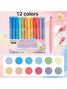 6/12/24 Colors Vivid Liquid Acrylic Soft Tip Marker Pen Set | Student Art Painting Graffiti Color Box, Back To School Essential - Square - View 11