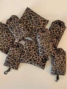 Multipurpose Leopard Print Tote Bag - Foldable Reusable Shopping Bag Suitable For Travel And Daily Use - Multicolor - View 4
