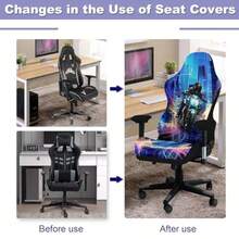 Fundas para silla de juegos impresión 3D elástico suave antideslizante fácil de instalar funda para silla de jugador con reposabrazos sin silla-B029 - f - Ver 2