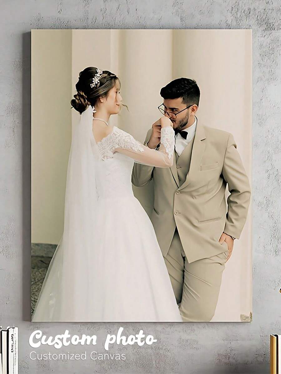 Tranh in ảnh theo yêu cầu - Tải ảnh của riêng bạn lên - Khung ảnh cưới, ảnh chân dung cô dâu chú rể - Quà cưới cá nhân hóa, phù hợp cho đám cưới và trang trí phẳng 2D, tuyệt vời cho trang trí phòng. - Nhiều màu 04 - Xem 1
