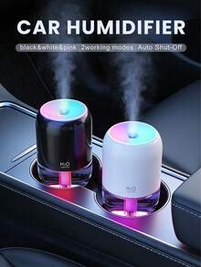 One 200ml Car Spray Humidifier, Household Products Of Bedroom Humidifier, Three Colors Available, With Colorful Atmosphere Light And Night Light Functions, USB Power Supply, Water Free Automatic Power-Off, Touch Control Operation, Silent Operation, Simple Design, Natural Beauty, Small And Easy To Carry - Multicolor - View 9