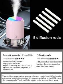 One 200ml Car Spray Humidifier, Household Products Of Bedroom Humidifier, Three Colors Available, With Colorful Atmosphere Light And Night Light Functions, USB Power Supply, Water Free Automatic Power-Off, Touch Control Operation, Silent Operation, Simple Design, Natural Beauty, Small And Easy To Carry - Multicolor - View 18