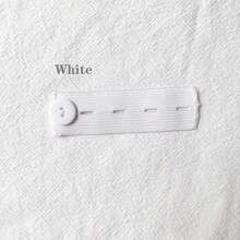 5pcs Adjustable Waistband Extenders - Elastic Pants Buckle For Maternity & Jeans, Available In Khaki, White, Blue, Black - A - View 10