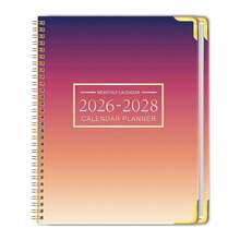Monthly Planner 2026-2028, Hardcover 3 Year Calendar 2026-2027-2028 Calendar Book From Jan 2026 - Dec 2028, 9" X 11", Spiral Bound,Organizer For Office, Schoolsss, And Home, Sunset - GradientPurple - View 1