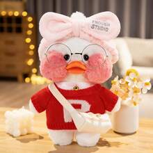 ¡RecomendadoPeluche de Pato Kawaii de 30 cm, con Accesorio de Disfraz y Gafas,con Bolsillos,Adecuado como Regalo de Navidad y Regalo de cumpleaños para niños (Rosa)¡Top de Temporada - blanco - Ver 2