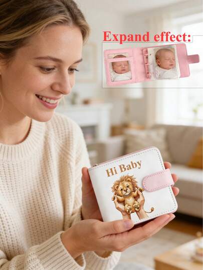 卡通狮子新生儿相册，PU皮相册，照片收纳礼品，宝宝成长纪念礼品，生日礼物