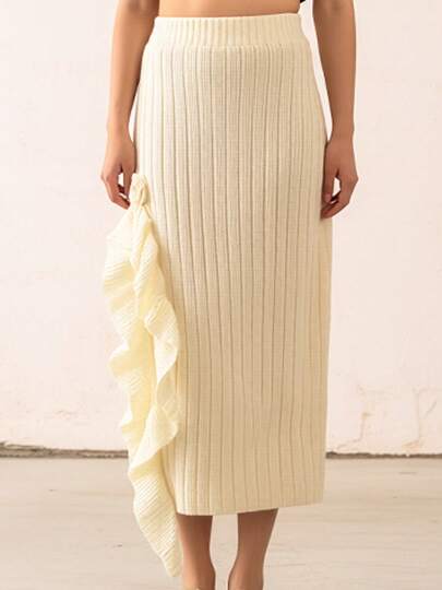 大码女式优雅复古花卉印花开衩下摆裙，时尚纯色大码毛衣裙套装，适合春秋冬