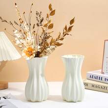 1 chiếc bình trang trí nhà cửa bằng nhựa, bình nhựa PP viền lượn sóng, phong cách tối giản, trang trí nhà cửa dịp năm mới, Lễ tình nhân, Ramadan. - 1PC - Xem 5