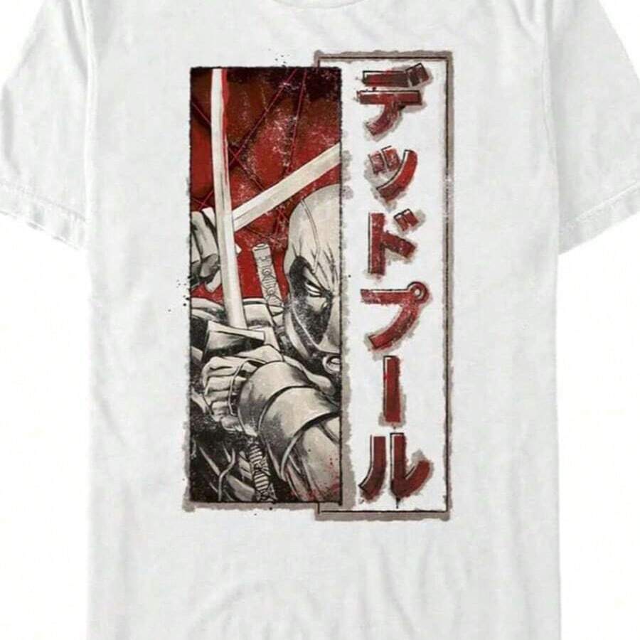 Mar Vel Big & Tall Classic Deadpool Sword Kanji Men's Tops Short Sleeve Tee Shirt, White, 3X-Large - trắng - Xem 1
