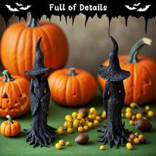 Gothic Halloween Witch Statue (11.8Inch), Hand-Painted Enchanting Cracker Barrel Statue, Gothic Resin Figurine Retro Magician Decor Dark Fantasy Ornament Guardian Of Your Home,Resin Sculpture For Home Decor Decoration - 1 - 查看 8