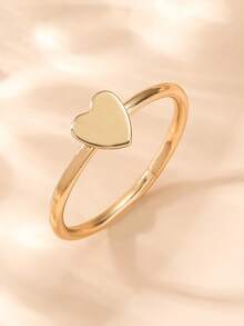 1枚简约素面心形戒指，时尚 - 女士單戒 - 查看 2