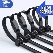 Jogo 300 Abraçadeiras Nylon 3.6 x 250mm  Qualidade Garantida Cintas Plásticas Resistente Enforca Gato Premium Multiuso - KIT 200 UNIDADES - Visão 4