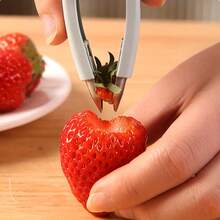 不锈钢菠萝草莓去核器 - 多功能厨房工具，符合人体工学手柄，高效水果去核，轻松备餐 - 彩色 - 查看 6