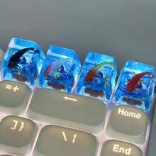 1pc Koi Fish Resin Translucent Keycap, Personalized Underwater World Mechanical Keyboard Keycap, Suitable For Modern Keyboards, Fashionable Keycap Enhancer, Keyboard Accessory, Keyboard Decoration, Stylish Design, Keycap - Multicolor - View 4