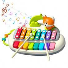 piano xilófono 8 teclas multicolor instrumento musical juguete sensorial educativo para niños - como en la foto - Ver 8