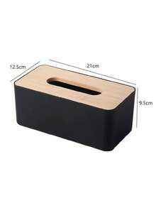 Caja de pañuelos elegante con tapa de bambú y base de plástico, caja de pañuelos desechables para uso doméstico y de oficina - Multicolor - Ver 13