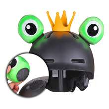 Bonita corona de ojos con forma de príncipe rana para decorar tu casco de moto y bicicleta eléctrica - Negro - Ver 3