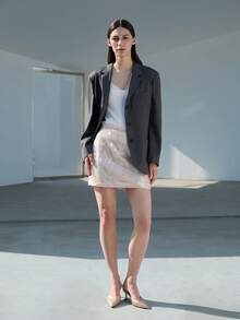 CHICVUE 女士尖头高跟拖鞋凉鞋，仙女拖鞋，一脚蹬，春季新品 - 金色 - 查看 2