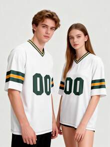 2026 Customized Name & Number Ball, Unisex Single Piece Short Sleeve Sports Ice Hockey Jersey, Quick-Dry Breathable Casual Comfortable Fit - White - View 2