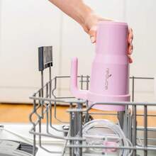 Pink Blossom Patterned 24-Ounce Stainless Steel Tumbler With Handle And Straw - Multicolor - View 5