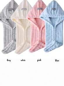 1pc Extra Large & Thick Coral Fleece Hair Drying Towel, Super Absorbent & Quick Dry, Soft & Skin-Friendly, Suitable For Long & Short Hair | Daily Bathroom Care & Home Comfort Use | Romantic Valentine's Day Gift | Essential Home Haircare Towel, Some Pink Color Variations May Exist - Multicolor - View 9