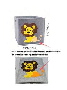 1 pièce Panier de rangement pliable en matériau feutre, robuste et durable, économise 70% d'espace. Orné de motifs mignons d'animaux panda et cerf, apportant une touche vivante. - Même photo - Voir 15