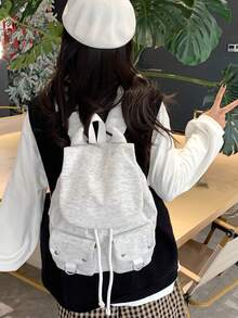 Women's High-Quality Retro Striped Functional Backpack, Large Capacity Casual Daypack - A - View 5