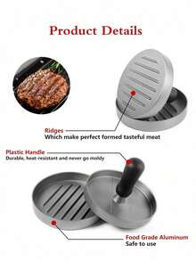 1 Set Burger Press With 100 Pcs Non-Stick Papers - Hamburger Patty Maker, Kitchen Tool For Party Family Gathering - Multicolor - View 5