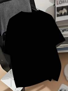 Urban HOMIES Graphic Tee - Black T-Shirt Featuring City Skyline And Classic Convertible Car Design, Bold 'HOMIES' Text, Cartoon Figures In Street Style Vibe, Relaxed Casual Wear - Perfect For Daily Outings, Street Style Enthusiasts, And Laid-Back Gatherings With Friends - 黑色 - 查看 2