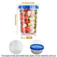 1/3pcs 34/17oz Plastic Food Storage Containers With Rotating Lids, , Reusable Soup Containers With Lids, Leak-Proof/Microwave/Dishwasher - Blue - View 13