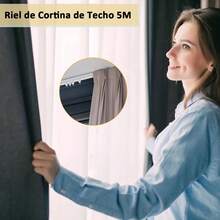 Riel De Cortina De Techo Flexible Barra Curva Con Rodillo Blanco 5 metro riel de cortina de techo flexible barra curva con rodillo color blanco longitud 5 metros instalacion facil ajuste profesional ideal para cortinas grandes balcones y espacios comerciales resistente y estable - Blanco - Ver 5