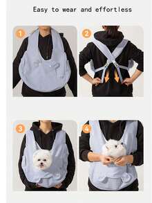 ARC ARCE Mochila ajustable de gran capacidad para mascotas, transportín portátil y transpirable para mascotas, mochila minimalista cruzada para el pecho para perros y gatos pequeños - Multicolor - Ver 9