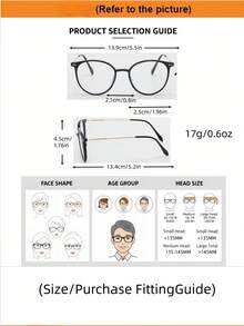 1pc Unisex Fashion Glasses, For Reading, Eye Protection, Daily Use - Black - View 8