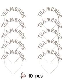 1pc/10pcs Bridal Party English Letter Alloy Shiny Rhinestone Wedding Hair Accessories - Silver - View 6