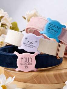 1pc Pet AirTag Collar Holder, Slide-On Dog Tag, Customized AirTag Cat Collar, Silicone Mute AirTag Case, Engraved Dog Collar AirTag Holder - Multicolor - View 4