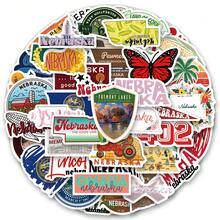 61PCS California Stickers Aesthetics Stickers Scrapbooking, Diary, Laptop, Bumper, Skateboard, Water Bottle, Computer, Phone Greeting Cards, Photo Albums, Furniture, Stickers - Multicolor - View 2