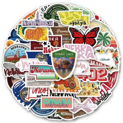 61PCS California Stickers Aesthetics Stickers Scrapbooking, Diary, Laptop, Bumper, Skateboard, Water Bottle, Computer, Phone Greeting Cards, Photo Albums, Furniture, Stickers