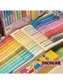 6/12/24 Colors Vivid Liquid Acrylic Soft Tip Marker Pen Set | Student Art Painting Graffiti Color Box, Back To School Essential - Square - View 3