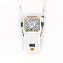 1pc Portable Handheld Mini Electric Fan With Digital Display, Ultra-Thin Foldable Neck Hanging Fan, With Lanyard, USB Rechargeable 3000mAh Battery, 180° Adjustable, 3 Wind Speeds, Suitable For Indoor And Outdoor Use - F3 - View 8