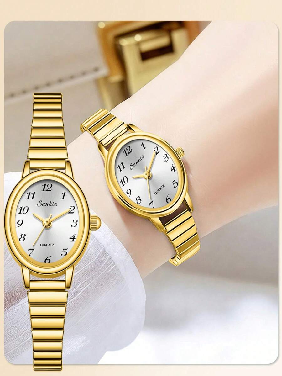 LIGE Fashion Ladies Casual Watch Waterproof Pointer Quartz Watch Elegant Business Watch - Gold - View 1