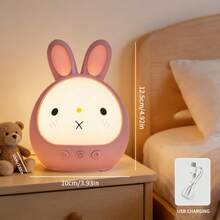Rechargeable Rabbit Night Light Features Three Color-Changing Modes, Dimming Function, Button And Touch Controls, And A Long-Lasting Battery.  Its Cute Rabbit Design Makes It Perfect For Bedrooms, Room Decoration, Creating A Dreamy Atmosphere, Setting The Mood, And Can Also Be Used As A Desk Lamp. It's Also An Ideal Holiday Gift. - 彩色 - 查看 11