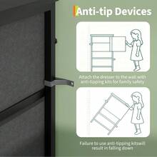 Mueble para TV con 8 Cajones de Tela y Tapete Superior de Madera | Organizador Ancho para Clóset con Estructura Metálica | Ideal para Dormitorio, Sala o Pasillo, Medidas: 160 x 68 x 35 cm - Negro - Ver 7